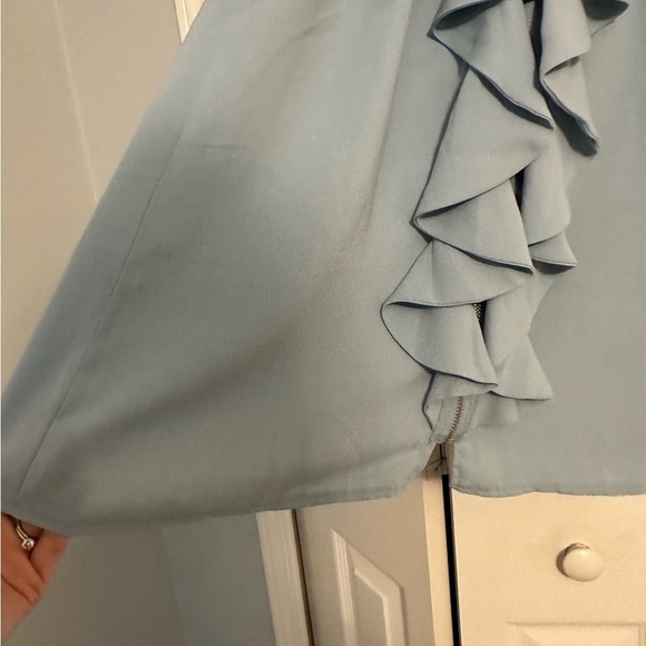 Alya Blue Ruffle Dress - Picture 2 of 11